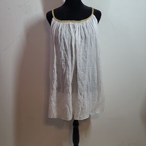 Ashley Stewart White Top with Gold Accents